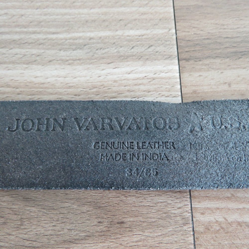 JOHN VARVATOS Men's Studded Brown Leather Belt - Size 34/85 - Picture 10 of 10